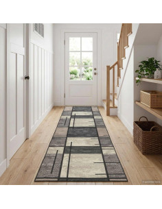 Runner Tappeto LESAKA Marrone 80 x 100 cm Velluto diamante