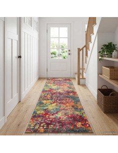 Runner Tappeto LESAKA colorato 100 x 250 cm Velluto diamante
