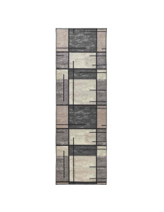 Runner Tappeto LESAKA Marrone 80 x 100 cm Velluto diamante 2