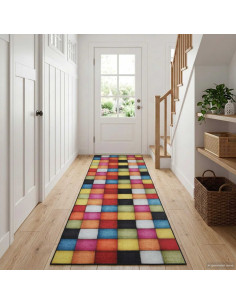 Runner Tappeto LESAKA colorato 80 x 200 cm Velluto diamante