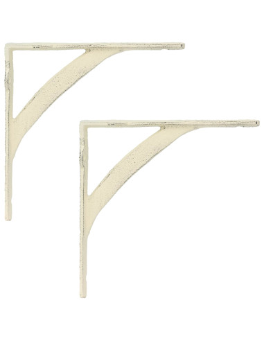 Supporti per mensole da parete 2 pz Bianco Antico