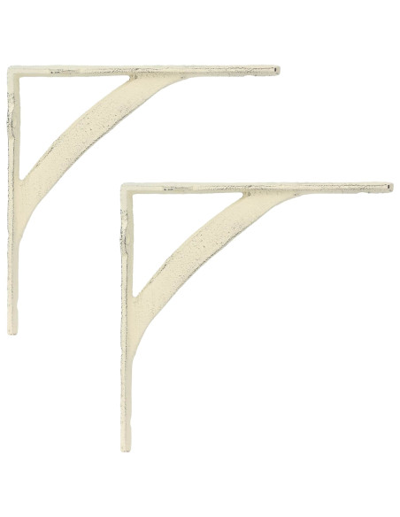 Supporti per mensole da parete 2 pz Bianco Antico