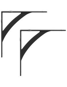 Supporti per mensole da parete 2 pz Nero 14.5 x 14.5 x 3.5 cm 2