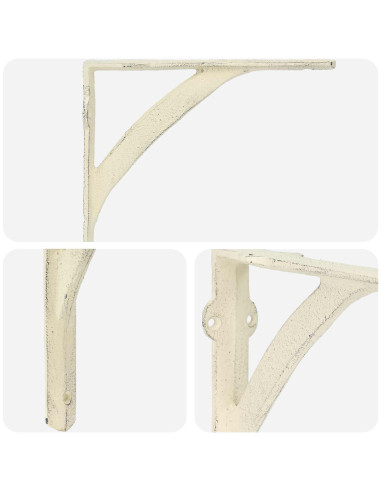 Supporti per mensole da parete 2 pz Bianco Antico