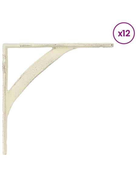 Supporti per mensole da parete 12 pz Bianco Antico