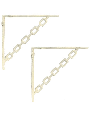 Supporti per mensole da parete 2 pz Bianco Antico
