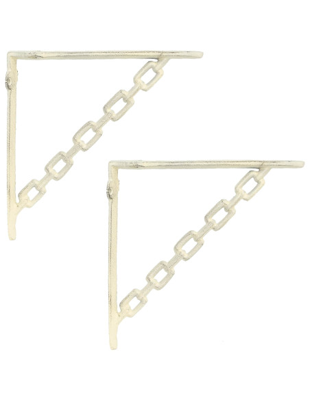 Supporti per mensole da parete 2 pz Bianco Antico