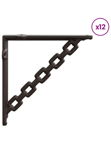 Supporti per mensole da parete 12 pz Marrone Antico