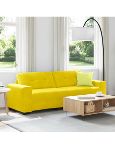 Divano 3-Persone Giallo 220 cm Velluto