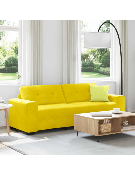Divano 3-Persone Giallo 220 cm Velluto