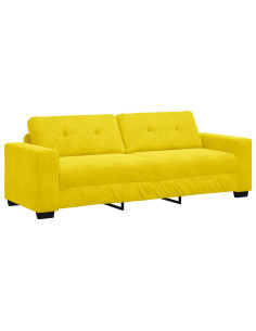 Divano 3-Persone Giallo 220 cm Velluto 2
