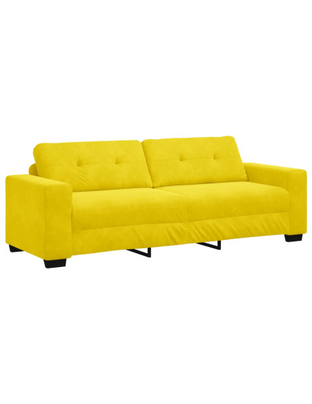 Divano 3-Persone Giallo 220 cm Velluto