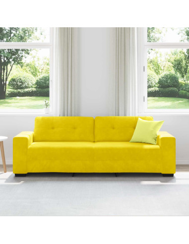 Divano 3-Persone Giallo 220 cm Velluto