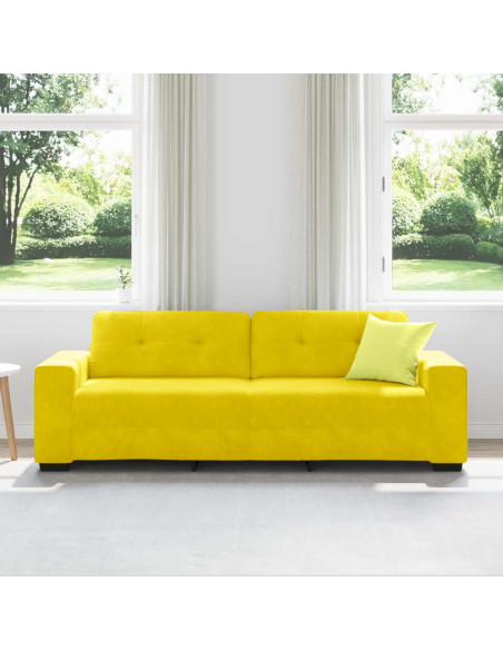 Divano 3-Persone Giallo 220 cm Velluto