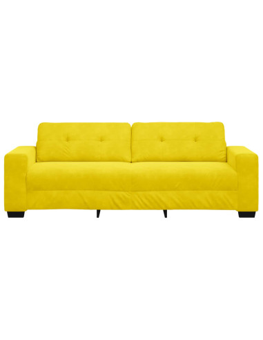 Divano 3-Persone Giallo 220 cm Velluto