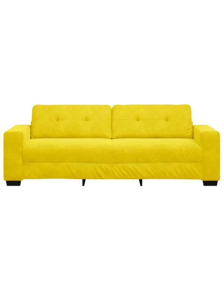 Divano 3-Persone Giallo 220 cm Velluto