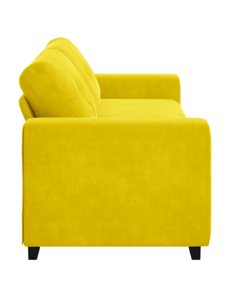 Divano 3-Persone Giallo 220 cm Velluto