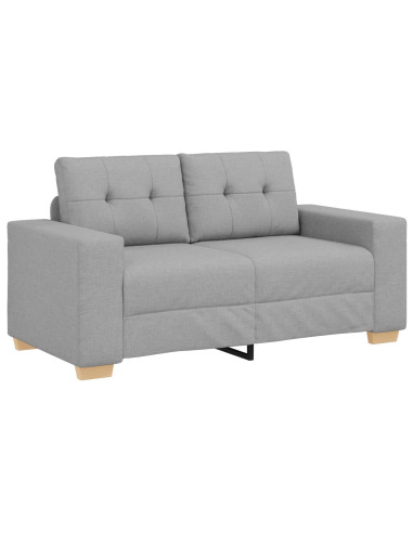 Divano 2 pz Grigio Nuvola Tessuto misto lino