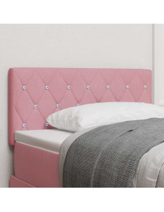 Testiera LED con strisce LED con testiera Rosa 90 cm Velluto