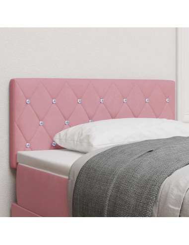 Testiera LED con strisce LED con testiera Rosa 90 cm Velluto