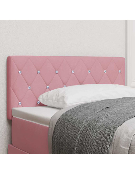 Testiera LED con strisce LED con testiera Rosa 90 cm Velluto