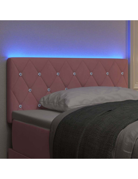 Testiera LED con strisce LED con testiera Rosa 90 cm Velluto