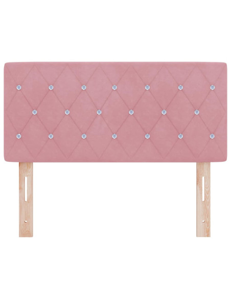 Testiera LED con strisce LED con testiera Rosa 90 cm Velluto