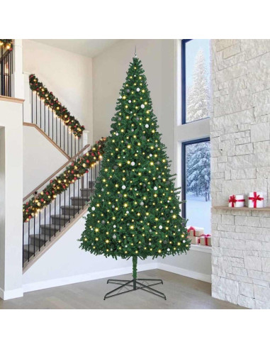 Albero di Natale con luci a corde decorative Verde 400 cm PVC