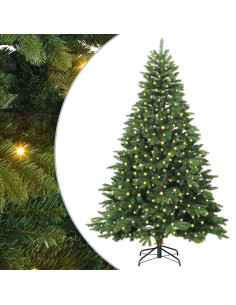 Albero di Natale artificiale con 300 LED Verde 240 cm PE e PVC 2