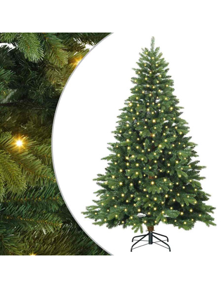 Albero di Natale artificiale con 300 LED Verde 240 cm PE e PVC