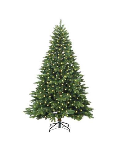 Albero di Natale artificiale con 300 LED Verde 240 cm PE e PVC