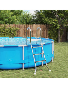 Scala per piscina fuori terra 100 cm 3-Step Acciaio Inox 304