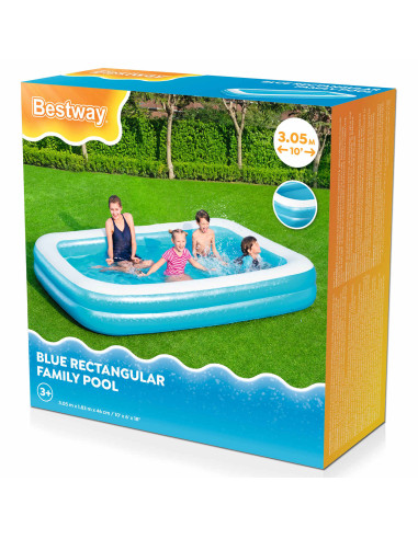 Bestway Piscina Gonfiabile 305 x 183 x 46 cm Rettangolare per Blu