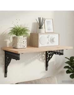 Supporti per mensole da parete 2 pz Nero 27.5 x 23 x 4 cm