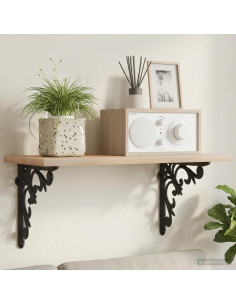 Supporti per mensole da parete 2 pz Nero 14.5 x 14.5 x 3 cm