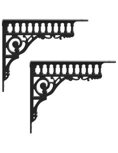 Supporti per mensole da parete 2 pz Nero 27.5 x 23 x 4 cm 2