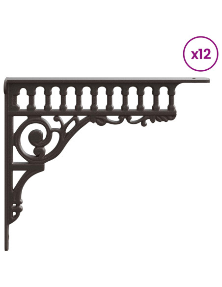 Supporti per mensole da parete 12 pz Marrone Antico
