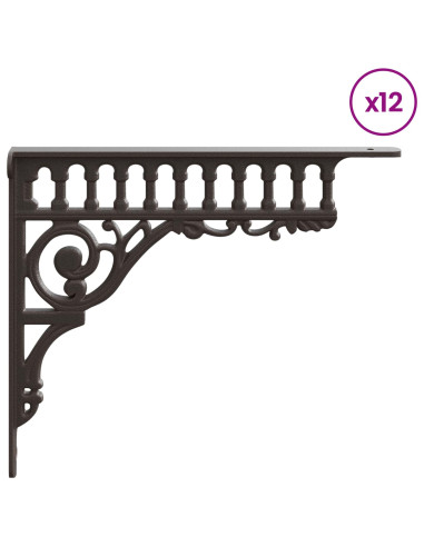 Supporti per mensole da parete 12 pz Marrone Antico
