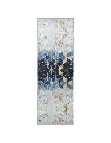 Runner Tappeto LESAKA Argento 80 x 100 cm Velluto diamante