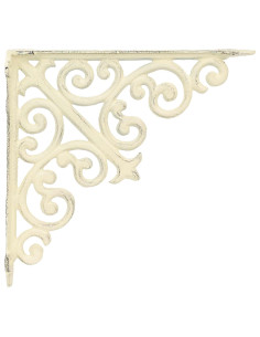 Supporti per mensole da parete 12 pz Bianco Antico 2