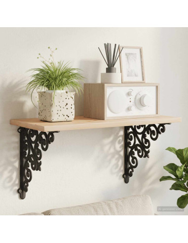 Supporti per mensole da parete 2 pz Nero 14 x 14 x 3,5 cm