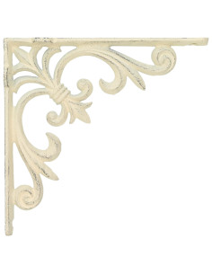 Supporti per mensole da parete 12 pz Bianco Antico 2