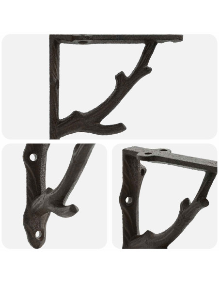 Supporti per mensole da parete 12 pz Marrone Antico