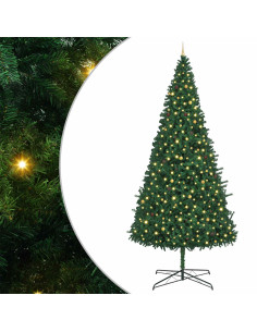 Albero di Natale con luci a corde decorative Verde 400 cm PVC 2