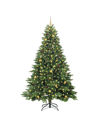 Albero di Natale artificiale con 300 LED Verde 240 cm PE e PVC