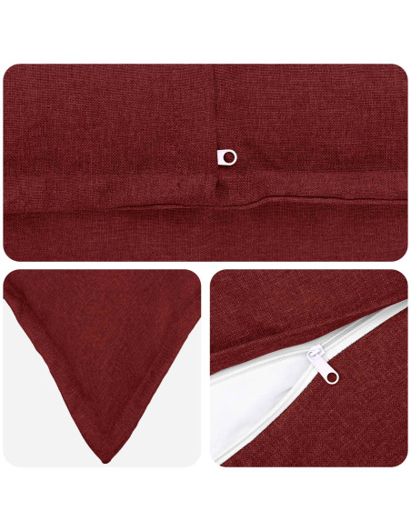 Cuscino con cuscino HOUTEN 6 pz Rosso Vino Lino