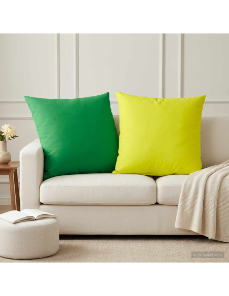 Federa 2 pcs HEERLEN Verde brillante. 80 x 80 cm Poliestere
