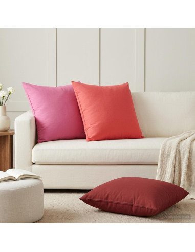 Federa 2 pcs HEERLEN Rosso 80 x 80 cm Poliestere