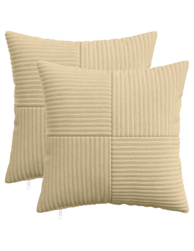 Federa 2 pcs ALMELO Grigio Verde 35 x 35 cm corduroy