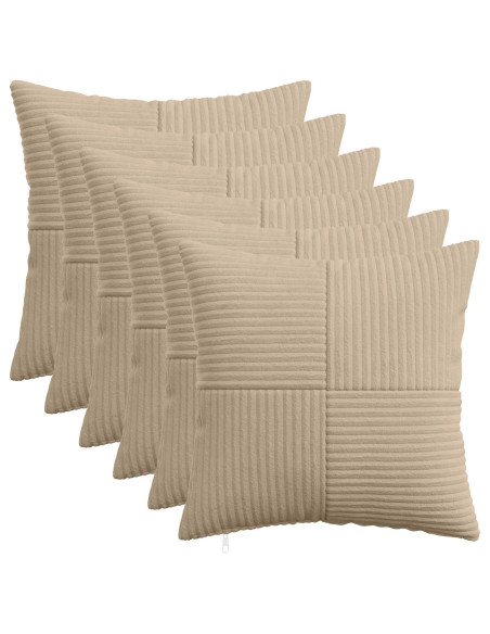 Federa 6 pcs ALMELO Tortora 35 x 35 cm corduroy